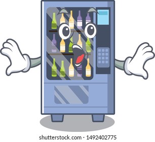Surprised wine vending machine isolated with character