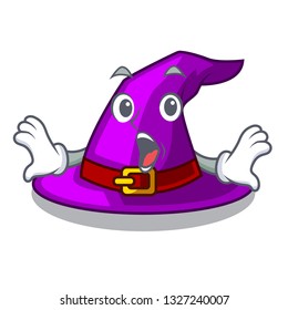 Surprised witch hat isolated with the mascot