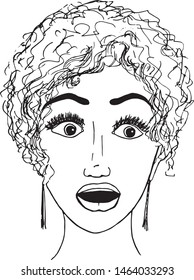 The surprised woman black white