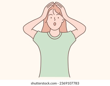 surprised woman forgot something vector illustration