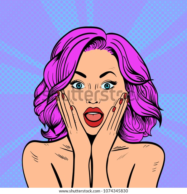 Surprised Woman Open Mouthcomic Woman Pop Stock Vector Royalty Free 1074345830 Shutterstock