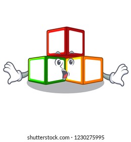 Surprised wooden toy with character Wooden blocks