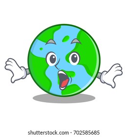Surprised world globe character cartoon