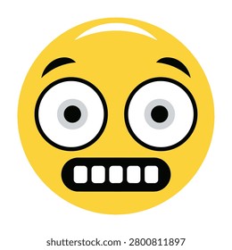 A surprised yellow emoji face with wide eyes and an open mouth expressing shock or astonishment