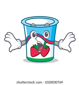 Surprised yogurt mascot cartoon style