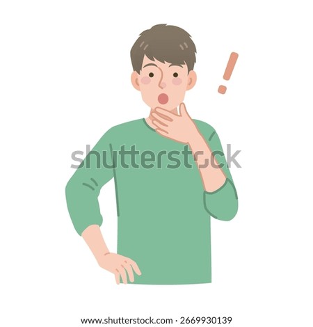 Surprised young man with exclamation