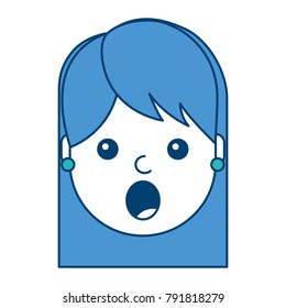 surprised young woman face expression facial