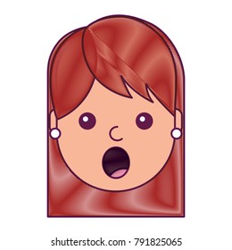 surprised young woman face expression facial