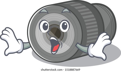 Surprised zoom lens cartoon shape in character