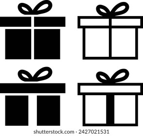 Señales de caja de regalo sorprendentes, ilustración vectorial
