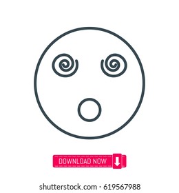 Surprized emoji icon, vector