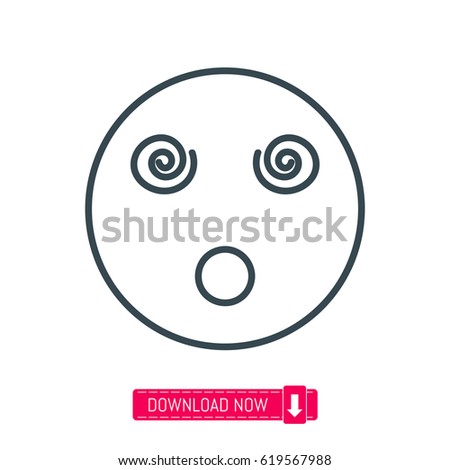 Surprized emoji icon, vector