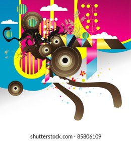 surreal abstract color art vector