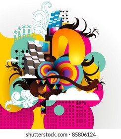 surreal abstract color art vector