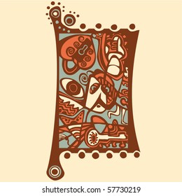 Surreal abstract design, mosaic texture.