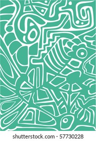 Surreal abstract design, mosaic texture.