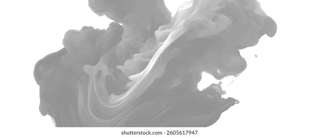 A Surreal and Abstract Interpretation of Floating Ink as It Expands and Contracts Like a Breath of Air

