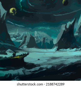 A surreal and abstract space scene