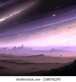 Una escena espacial surrealista y abstracta
