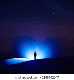 A surreal and abstract space scene