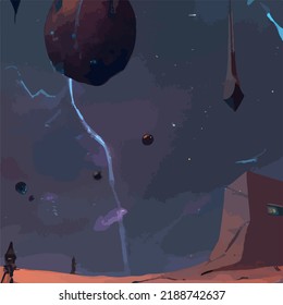 A surreal and abstract space scene