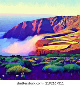 A surreal and beautifully colored landscape