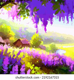 A surreal and beautifully colored landscape