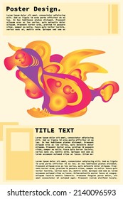 surreal bird poster template background for design element, banner, flyer, or pamphlet