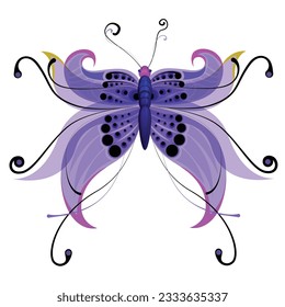surreal butterfly art, vector colorful
