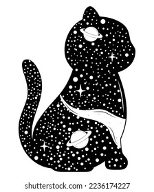 surreal cat design with the space on it