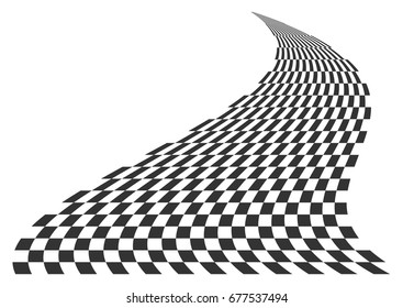 Surreal checkered planes with distortion effect