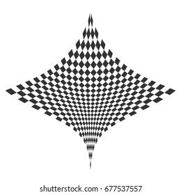 Surreal checkered planes with distortion effect