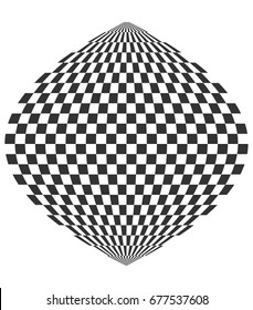Surreal checkered planes with distortion effect