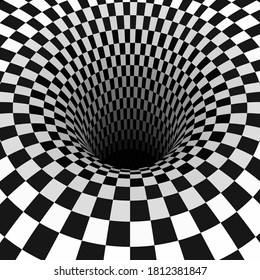 Surreal chess background and hole. 