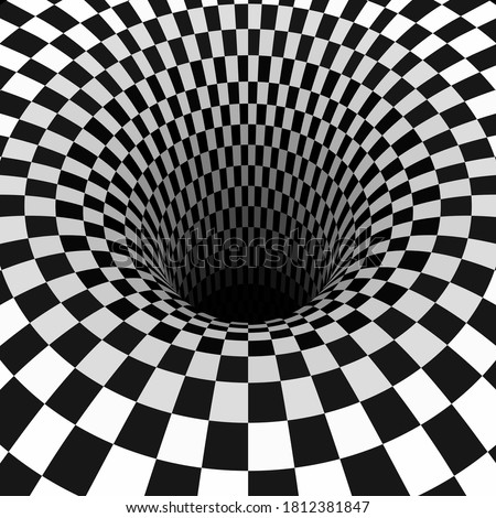 Surreal chess background and hole. 