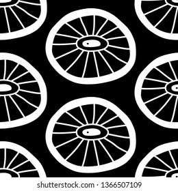 Surreal citrus seamless pattern in vector illustration. Summer and spring design. Citrus with eyes
