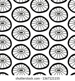 Surreal citrus seamless pattern in vector illustration. Summer and spring design. Citrus with eyes