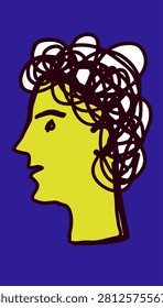 Surreal Classical Statue Profile Portrait Vector for Posters