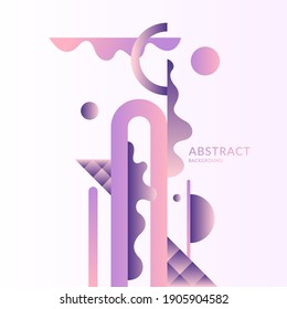 A surreal composition of different abstract and geometric shapes in pastel colors. Vector illustration and template for posting on the website and in social networks. Modern graphic design.