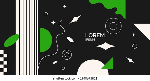 A surreal composition of different abstract and geometric shapes in pastel colors. Vector illustration and template for posting on the website and in social networks. Modern graphic design.