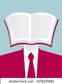 Surreal concept design, The book forms a human head.