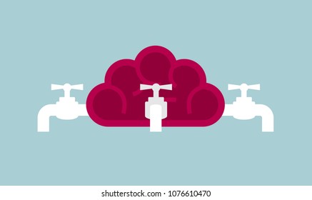 
Surreal concept design, combination of faucet and brain.