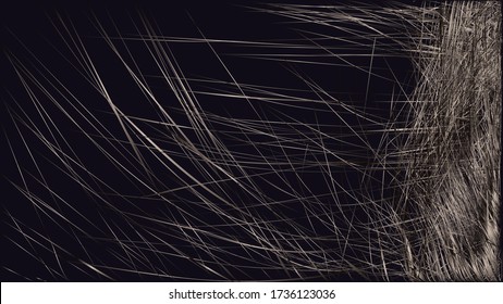 Surreal creativity stroke effect abstract vector background from various crazy lines