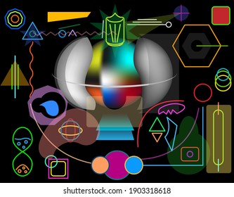 surreal digital vector drawing depicting energy through the artistic eye