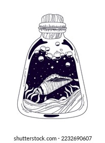 surreal esoteric ocean icon isolated