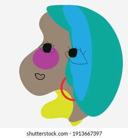 Surreal face abstract image vector design