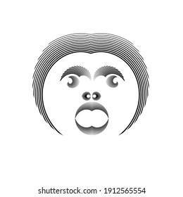 Surreal face. Art style . Vector illustration .