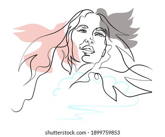 Surreal-Gesicht-Stetigförderkunst, zeitgenössisches Portrait