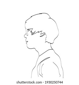 Surreal face continuous line drawing fashion minimalist concept lineart contempory portrait illustration.