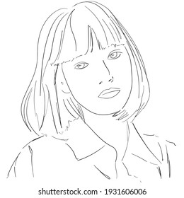 Dibujo de línea continua surrealista diseño minimalista concepto lineal ilustración contemporánea de retrato.